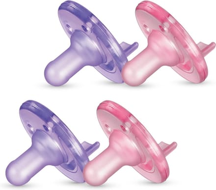 Fopspeen - roze - paars - 0-3 maanden - 4 stuks