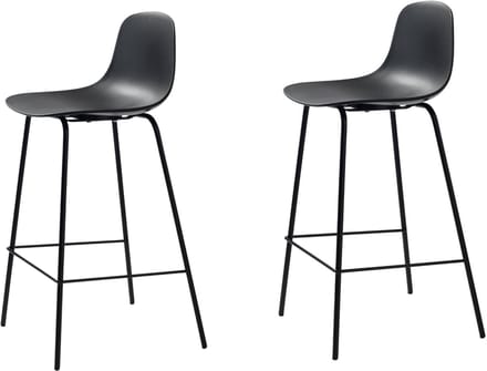 Barstoel Whitby - Zwart - barstoelen set van 2
