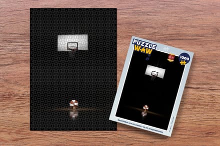 Puzzel Basketbal en de basket in de schijnwerpers - Legpuzzel - Puzzel 1000 stukjes volwassenen