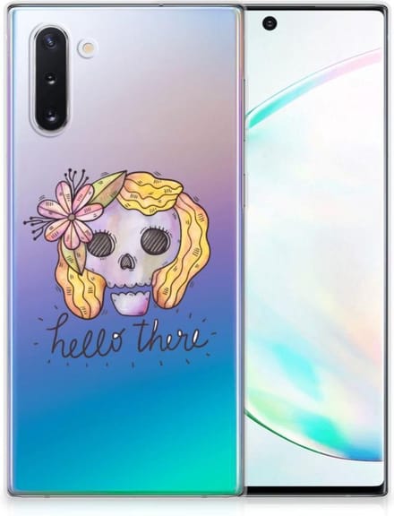 Silicone Back Case Samsung Galaxy Note 10 Boho Skull