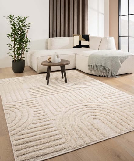 Scandinavisch vloerkleed - Arc Bend crème 300x400