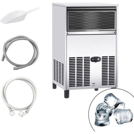 GGM Gastro Eiswürfelbereiter - Zylinder - 48 kg/24 h Zilver