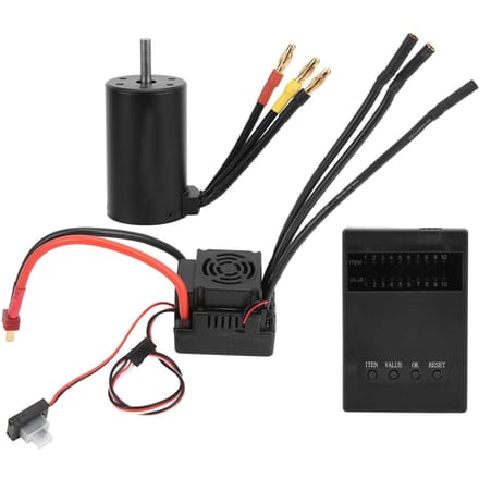 3660 3800KV Waterdichte Borstelloze Motor 80A ESC Programmeerkaart Combo Set voor 1 8 RC Auto black