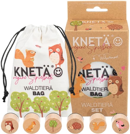 KNETA Stempelset - Bosdieren - 6 Stempels - In Geschenkdoos - 1 Jaar