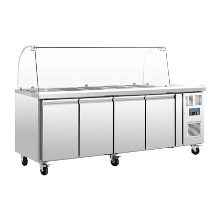 Polar U-serie vierdeurs gekoelde gastronorm salade counter