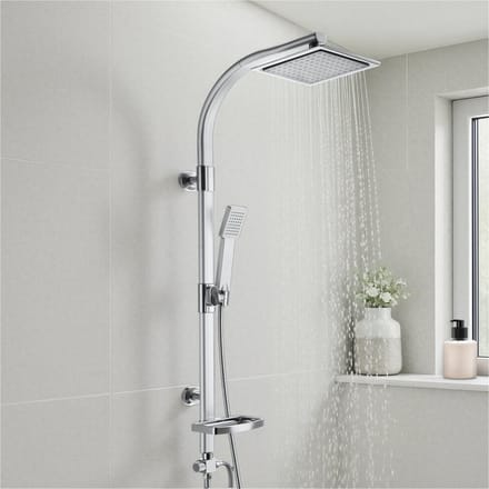 tectake® Douchesysteem - Regendouche met Handdouche | Hoofddouche met Kogelgewricht | Regendouchekop met 100 Jets