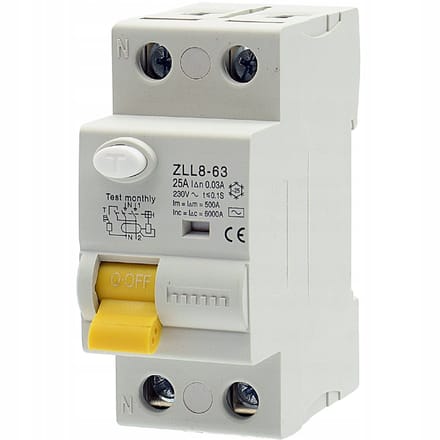 DOTO ZLL8-63 - Aardlekschakelaar - 2-polig 25A - 30mA - Type AC - IP20