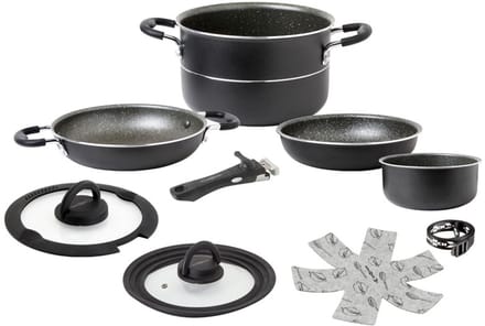 Brunner Pirate NG Camping Pannenset - Ø20 - 8 Delig - Stapelbaar - Aluminium - PFOA Vrij