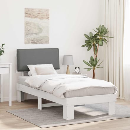 vidaXL - Bedframe - met - Gevoerde - Hoofdbord - Lichtgrijs - 100 - x - 200 - cm