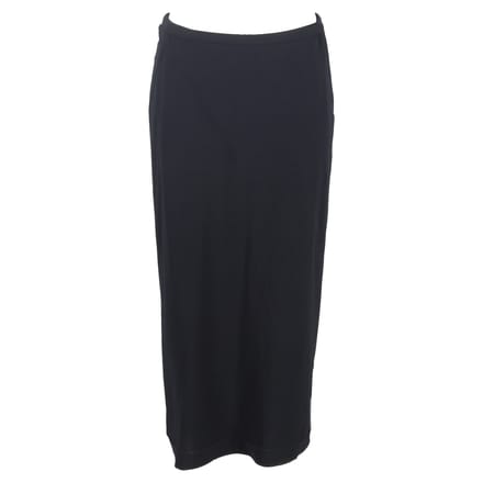 Max Mara midi-rok met split aan de achterkant, recht model, in zwarte wol