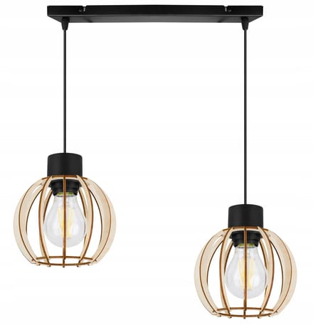 Light-Home TIMBER – Hanglamp – Hout – 2-lichts – Hoogte Verstelbaar – E27