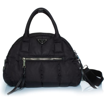 Prada, bomber bowler tas in zwart