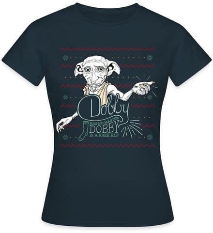 Harry Potter Dobby Lelijk Kerstmis T-Shirt Dames