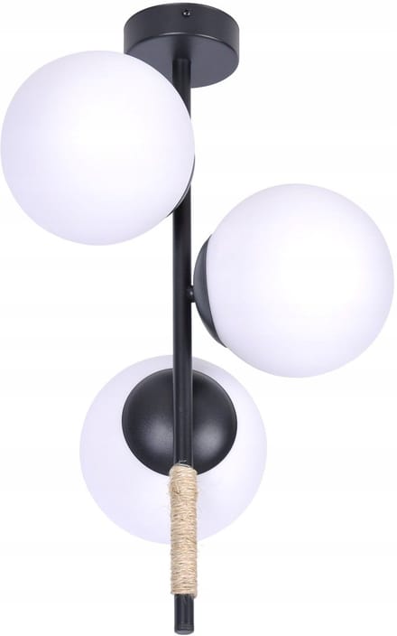 Kaja Tambo Plafondlamp 3x40W Wit/Zwart E27 - Stijlvolle Verlichting