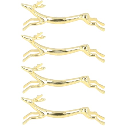Lot de 4 repose-baguettes réutilisables, surface lisse, motif animal mignon, doré, pour la maison beige