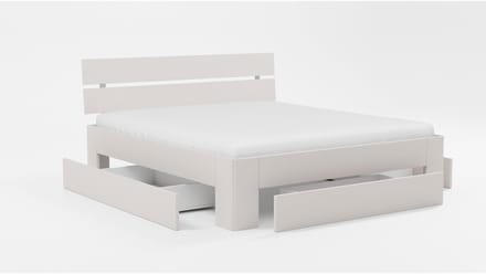 B Bright Bed Fresh 500 met hoofdbord en 3 opbergladen - 140 x 210 cm - wit