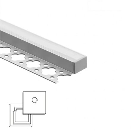 Led profiel stucprofiel - 1 meter - Aluminium - Smal - Stucstop - Geschikt voor led strips tot 12 mm - Led strip profiel incl. afdekkap