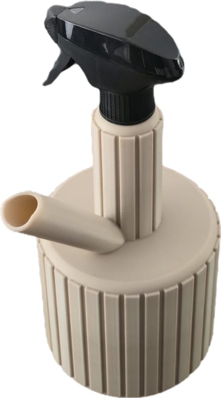 Gieter bol met plantenspuit - beige - 0,7 liter