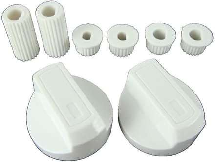 Vervangende Knoppen - Universele Adapters - Apparaten Repareren - Set van Twee - Stuks - Wit