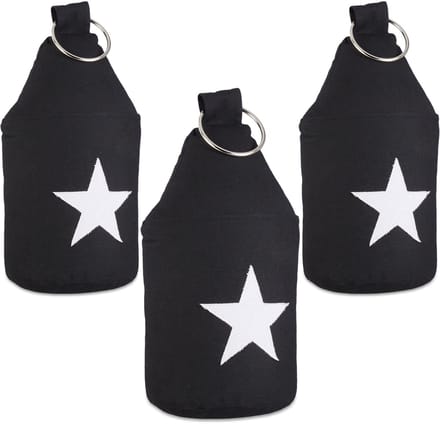 3x deurstopper ster - deurvastzetter - deurstop met handvat - zwart