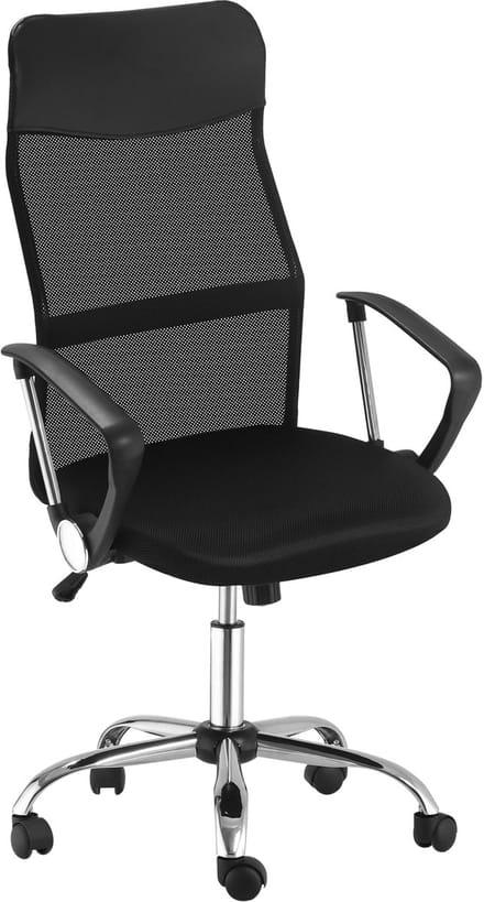 Bureaustoel - Ergonomisch In Hoogte Verstelbaar met Netrug en Kantelfunctie - Mesh - Zwart
