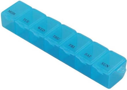 Pillendoos 7 dagen - pillendoosje 7 dagen - soorteer medicijnen doosje - Blauw - pillendoos