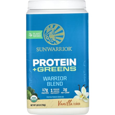 Sunwarrior Warrior Blend + Greens Organic (750g) Vanilla - Eiwitten - Veganistisch eiwit