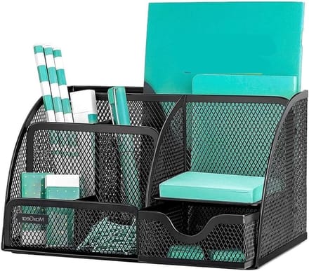 Bureau Organiser - Bureau Caddy - Bureau Opruimen - 6 Compartimenten - Met Lade - Zwart