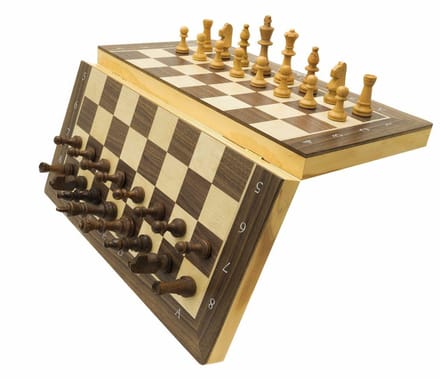 Houten magnetisch opvouwbaar schaakspel