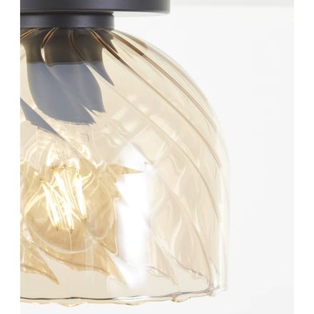 Brilliant Casto - Plafondlamp - E27 max 1x25W - Glas - Amber - Zwart