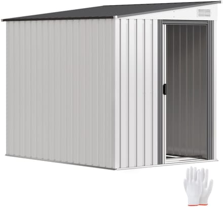 Outsunny Tuinopslagschuur Staal 154L x 206,5B x 181H cm Wit
