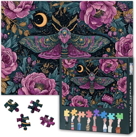 Botanische Puzzel - Nachtelijke Tuin - Mindfulness Ontspanning - 1000 Stukjes Complex - 70 x 50 cm