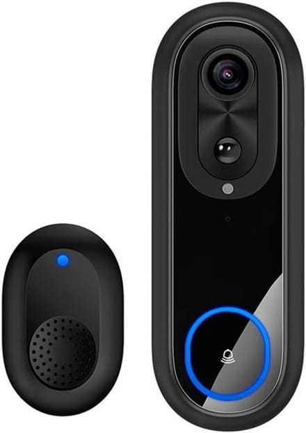 Videodeurbel HD - Smart Intercom - Huisbeveiliging - Draadloze Installatie - 17 x 13 x 4 cm - Zwart