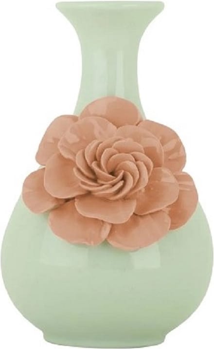 Richmond Vaas "Spring" Hoogte 22 cm, Ø 14 cm, mintgroen/zalm