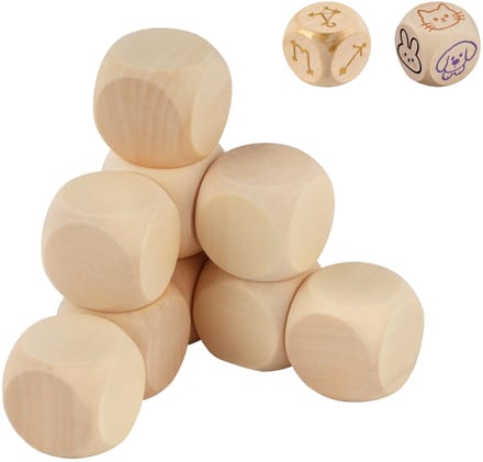 Houten dobbelstenen blanco 25 x 25 x 25 mm
