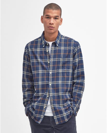 Barbour Getailleerd overhemd met lange mouwen Crossfell blauw