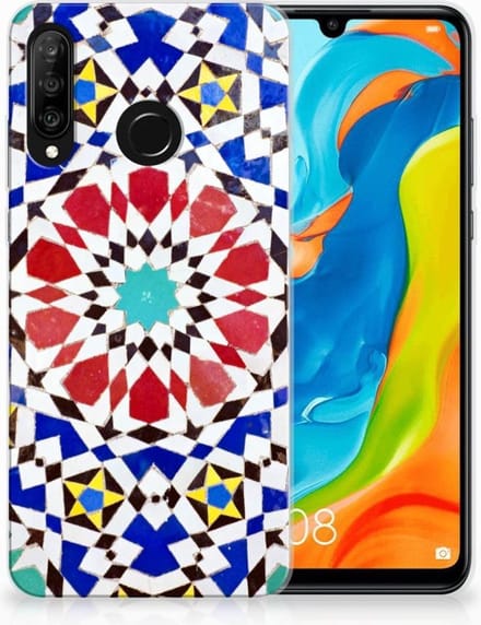 Huawei P30 Lite TPU Siliconen Hoesje Mozaïek