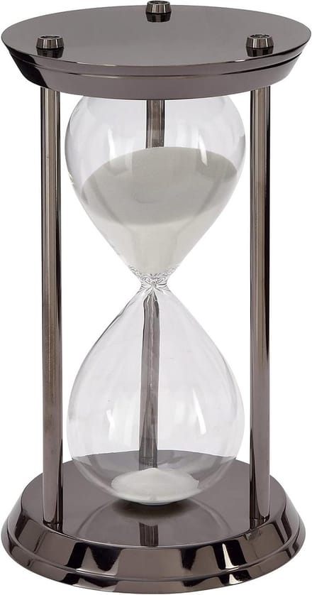Zandloper - Keukentimer - Tijdmeting - Elegant Design - 12 x 7 Inch - Zwart