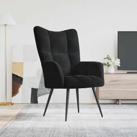 vidaXL - Relaxstoel - fluweel - zwart
