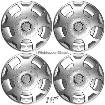 Wieldoppen set 16" passend voor FORD TRANSIT 2006-2014 zilver + chroom ring. Set a 4 stuks ( 0404)