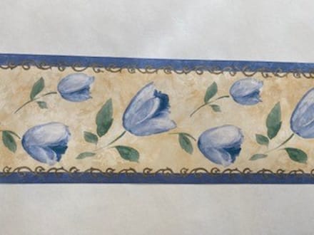 Blauw tulpen behangrand border