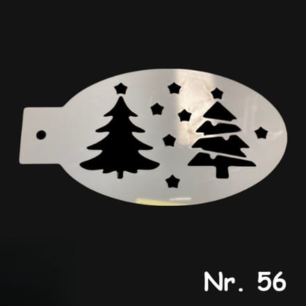 Schminksjabloon - kerstbomen (nr. 56) - 12cm