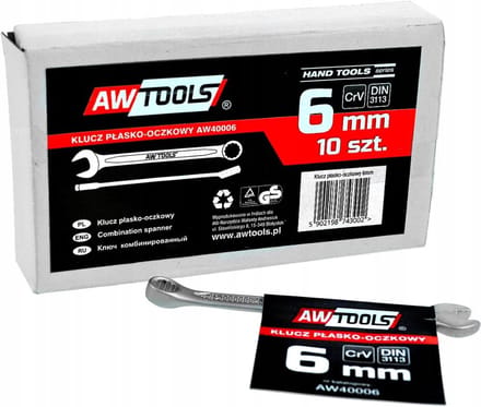 AWTOOLS Ringsleutel 6 mm CrV DIN3113 - Hoogwaardig gereedschap