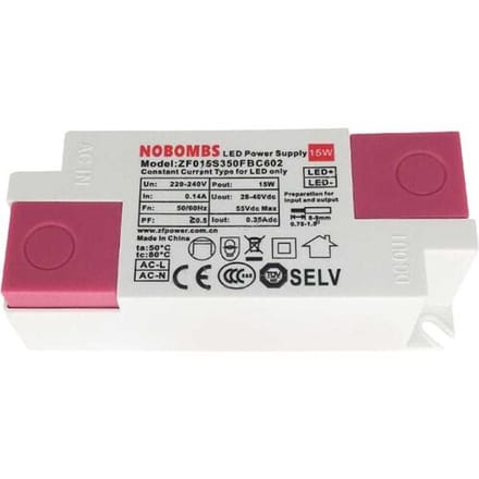 HOFTRONIC LED Paneel transformator - 21W - DC connector - LED trafo - Flikkervrij - IP20 voor binnen - Niet dimbaar
