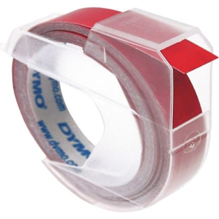 DYMO S0898150 reli?ftape wit op rood 9mm (origineel)