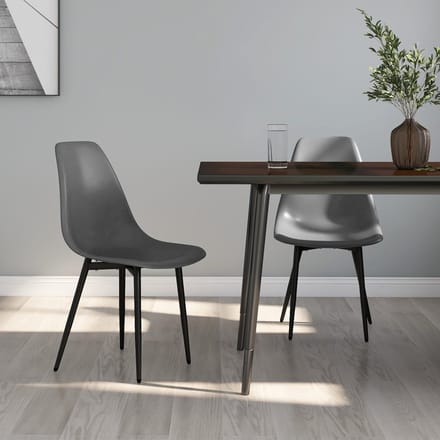 vidaXL - Eetkamerstoelen - 2 - st - PP - grijs
