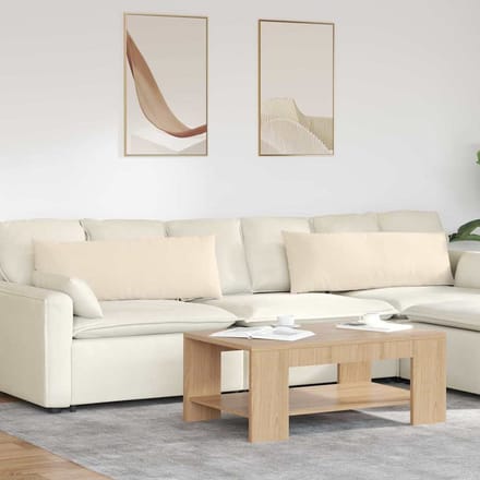 vidaXL - Zitkussens - 2 - st - Stof - Beige - 120 - x - 40 - cm