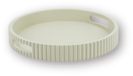 Housevitamin Dienblad 25,5x25,5 cm – Zand– Geribbelde Rand – MDF – 4 cm Hoog – Nordic Design – Decoratief & Functioneel