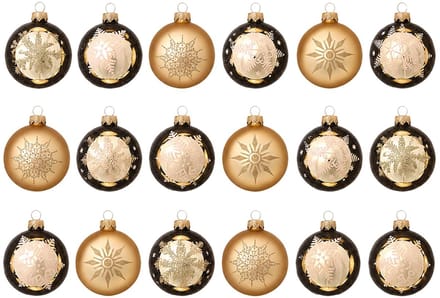 Krebs Kerstballen - 18x - goud - gedecoreerd - glas - 7 cm - Luxe kerstversiering