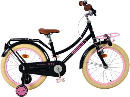 Volare Excellent Kinderfiets - Meisjes - 18 inch - Zwart - 95% afgemonteerd